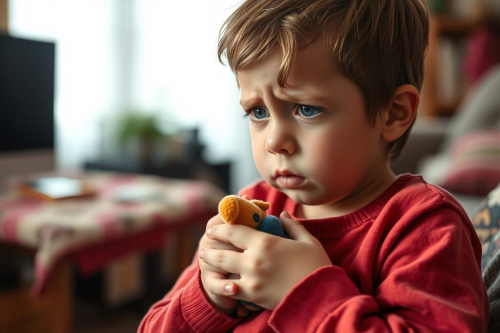 A child with autism showing signs of distress after experiencing bullying