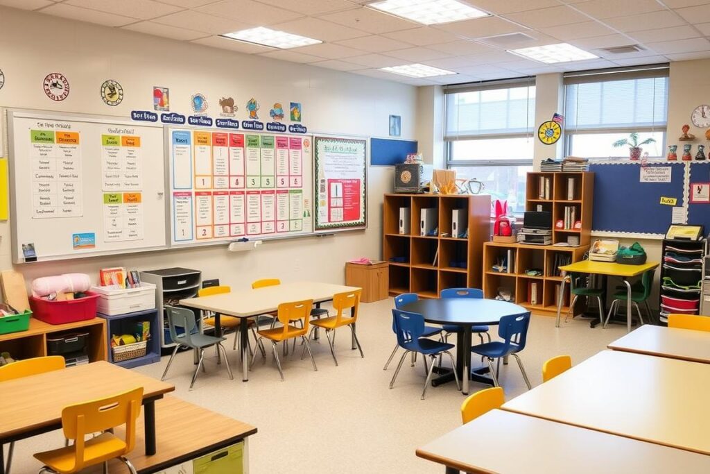 A mainstream classroom with visual supports and accommodations for autistic students A mainstream classroom with visual supports and accommodations for autistic students