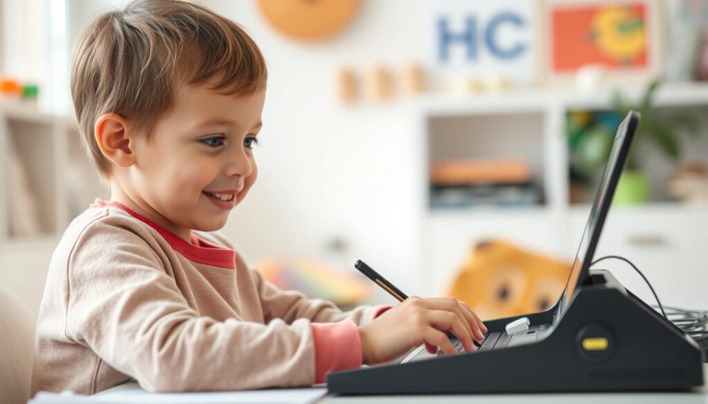 Child with autism engaging in a confidence-building activity