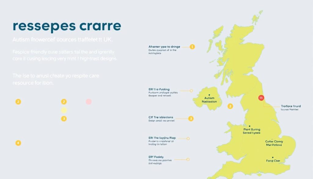 A map of the UK highlighting regional respite care resources for autism A map of the UK highlighting regional respite care resources for autism