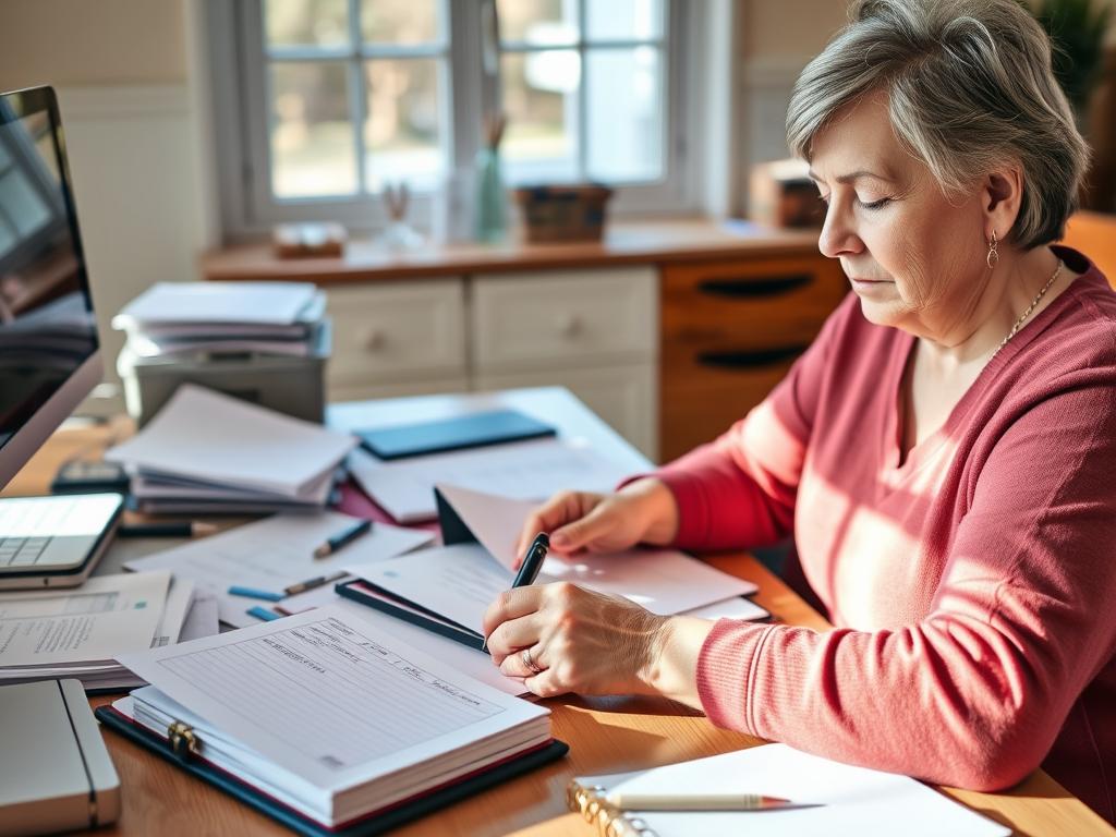 A parent preparing documentation for a respite care assessment A parent preparing documentation for a respite care assessment