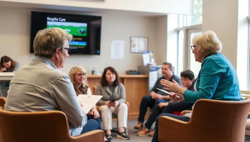 An information session about respite care for autism with families asking questions An information session about respite care for autism with families asking questions