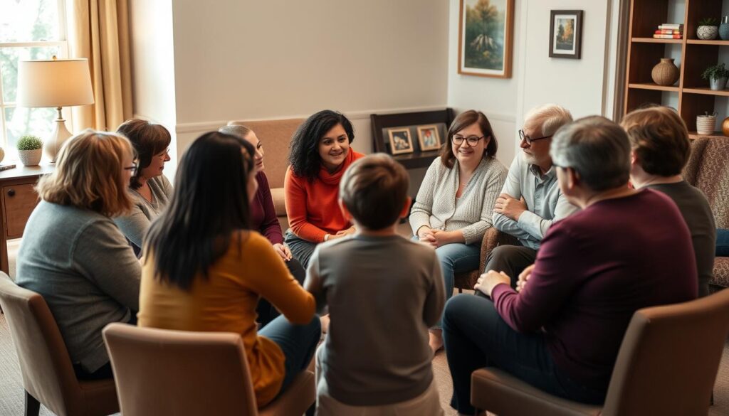Parent support group for families with autistic children