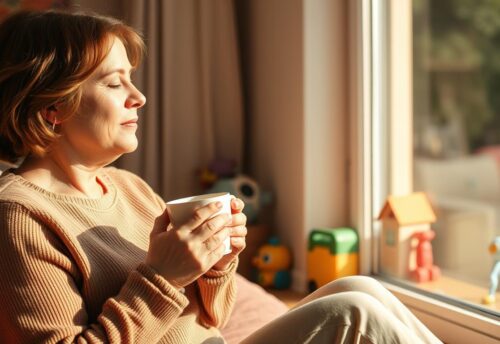 Parent taking a moment for self-care while parenting a child with autism