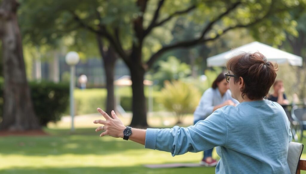 Parent using respite care time for self-care activities